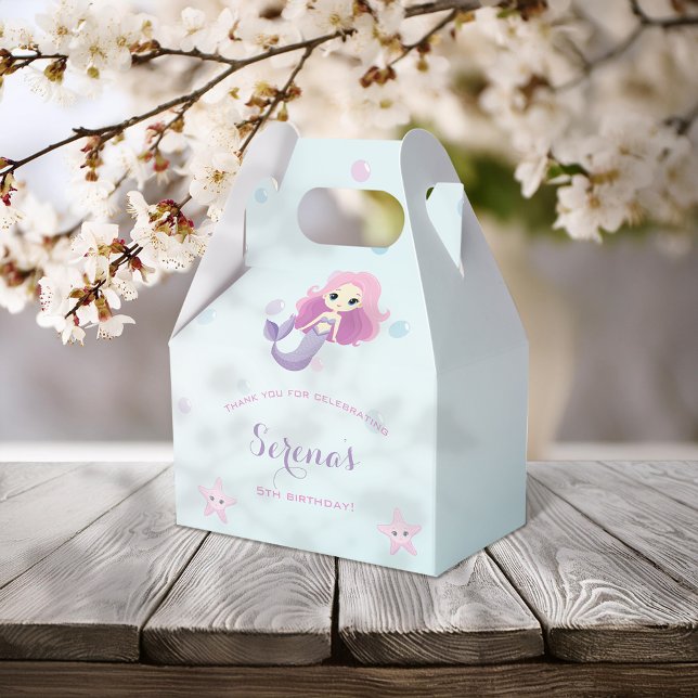 Caixinha De Lembrancinhas Festa de aniversário de Sereia Bonita (Criador carregado)