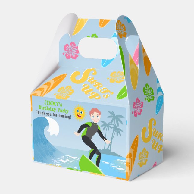 Caixinha De Lembrancinhas Festa de aniversário do surf (Frente)