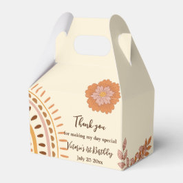 Caixinha De Lembrancinhas Festa de aniversário Floral Retro Groovy