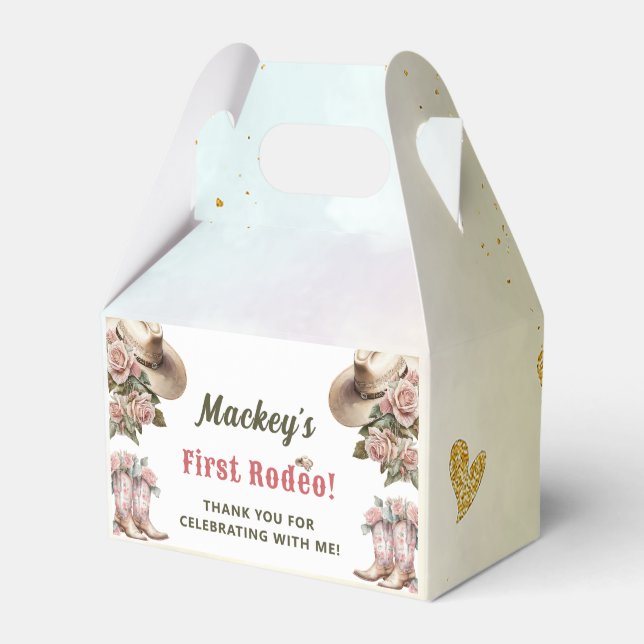 Caixinha De Lembrancinhas Festa de aniversário Floral Russo Ocidental (Frente)