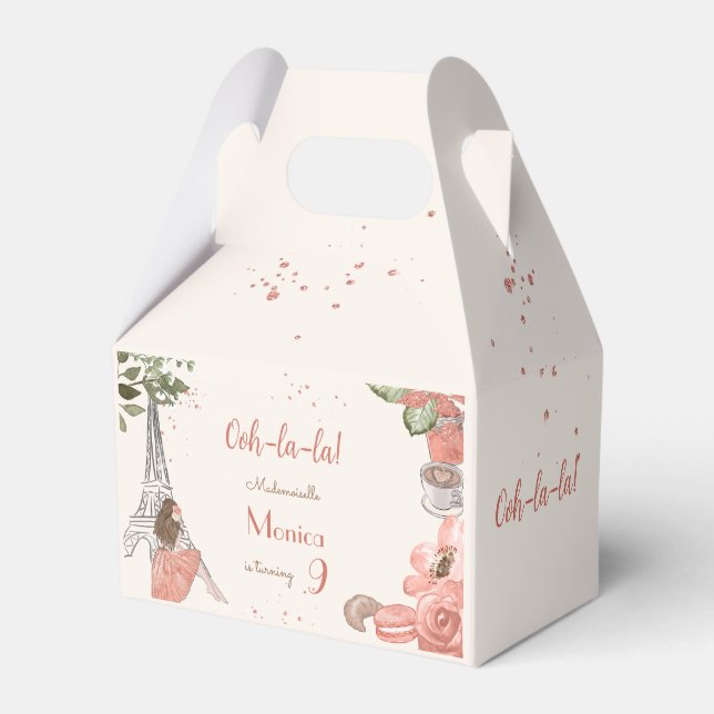 Caixinha De Lembrancinhas Festa de aniversário francesa do tema Paris (Frente)