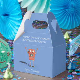 Caixinha De Lembrancinhas Festa de aniversário infantil robô 3D vermelho obr