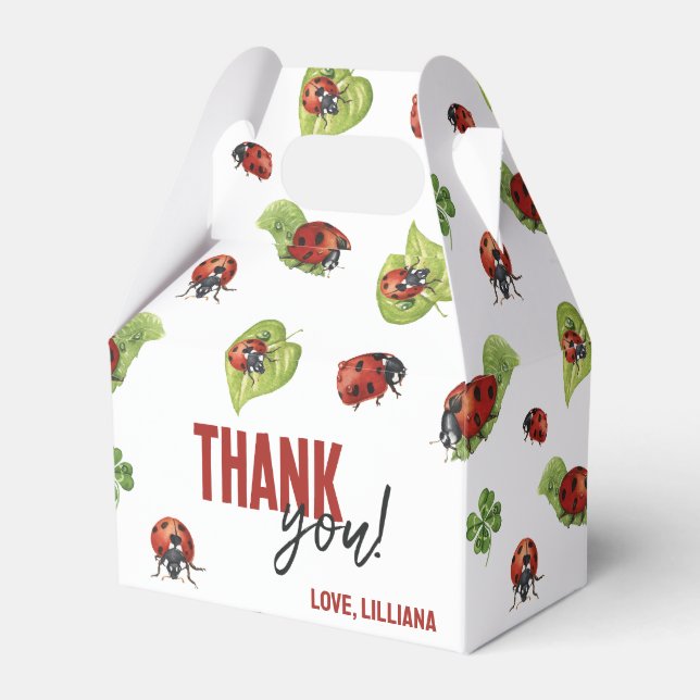 Caixinha De Lembrancinhas Festa de aniversário Lady Ladybug, Qualquer Idade (Frente)