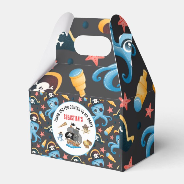 Caixinha De Lembrancinhas festa de aniversário pirata (Frente)