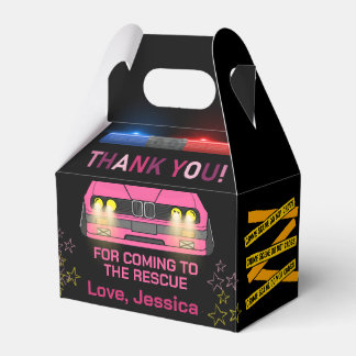 Caixinha De Lembrancinhas Festa de aniversário rosa-branca da Polícia