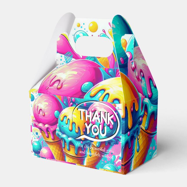 Caixinha De Lembrancinhas festa de aniversário sorvete (Frente)