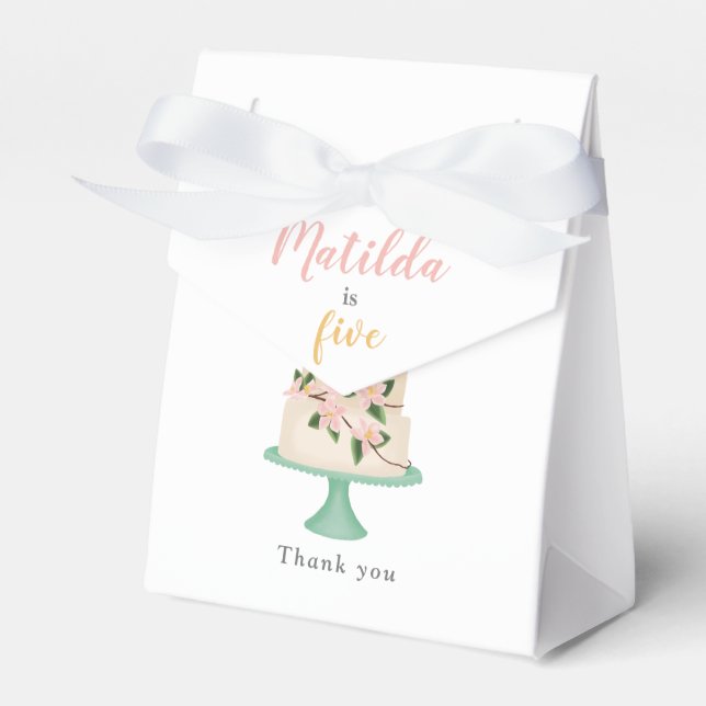 Caixinha De Lembrancinhas festa de bolo de aniversário editável (Frente)