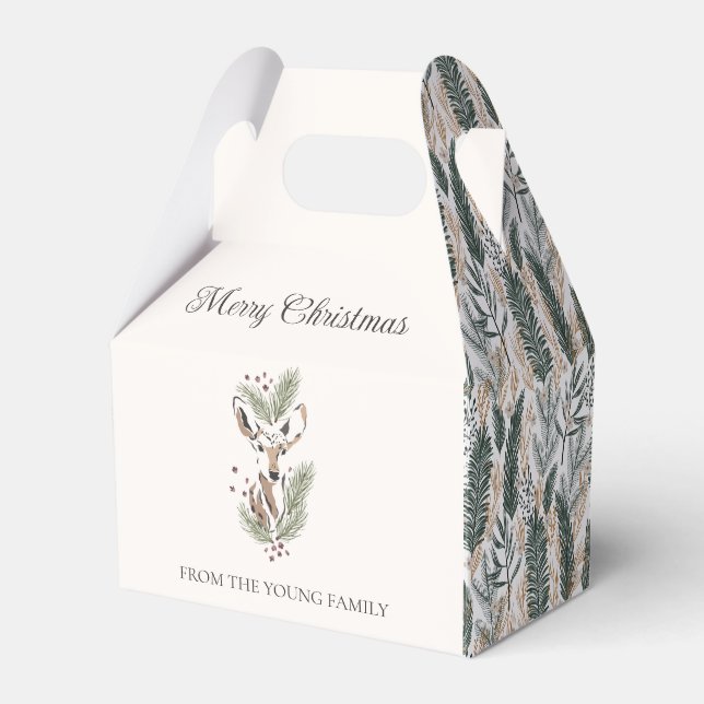Caixinha De Lembrancinhas Festa de cervo - Natal Personalizado (Frente)