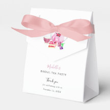 Festa de chá com Chá de panela de aquarela Rosa Ob