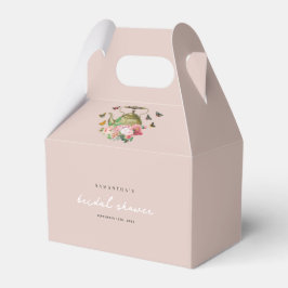 Caixinha De Lembrancinhas Festa de Chávena Rosa Flores Borboletas Chá de Noi