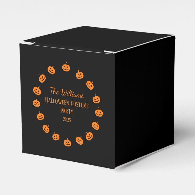 Caixinha De Lembrancinhas Festa de Costume Laranja do Halloween (Frente)