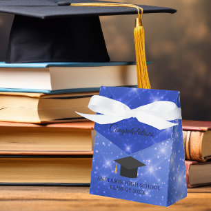 Caixinha De Lembrancinhas Festa de Formatura Brilhante Azul Chic Personaliza