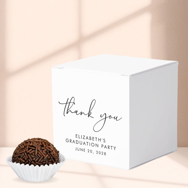 Caixinha De Lembrancinhas Festa de formatura Chic Script Obrigado (Criador carregado)