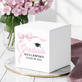 Caixinha De Lembrancinhas Festa de Formatura da Turma de 2026 com Laço Rosa