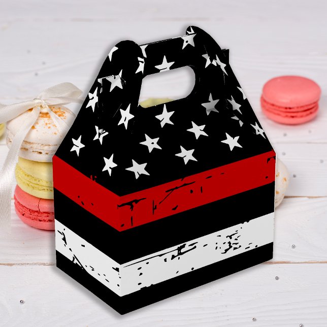 Caixinha De Lembrancinhas Festa de formatura de bombeiro linha vermelha fina (Criador carregado)