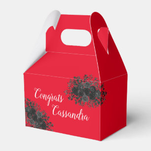 Caixinha De Lembrancinhas Festa de formatura Gótica Rosa preto Vermelho