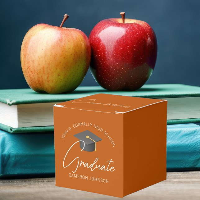 Caixinha De Lembrancinhas Festa de formatura Laranja Queimada Personalizável (Criador carregado)