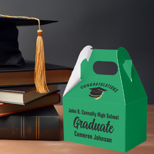 Caixinha De Lembrancinhas Festa de Formatura Personalizada Verde Preta Gradu