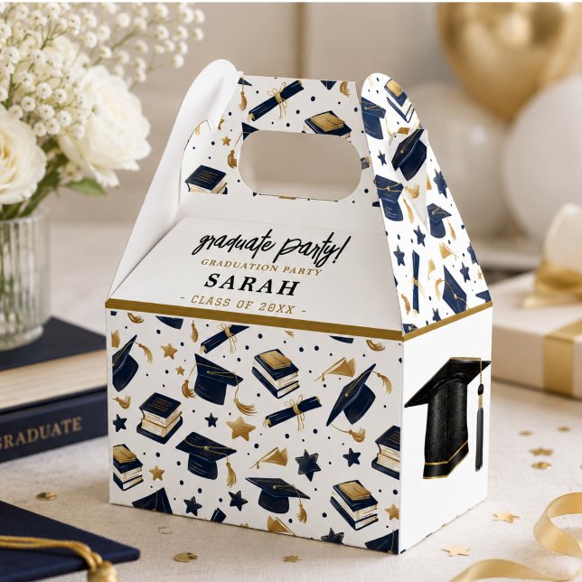 Caixinha De Lembrancinhas Festa de Formatura Simples Moderna  (Simple Modern Graduation Party Favor Boxes)