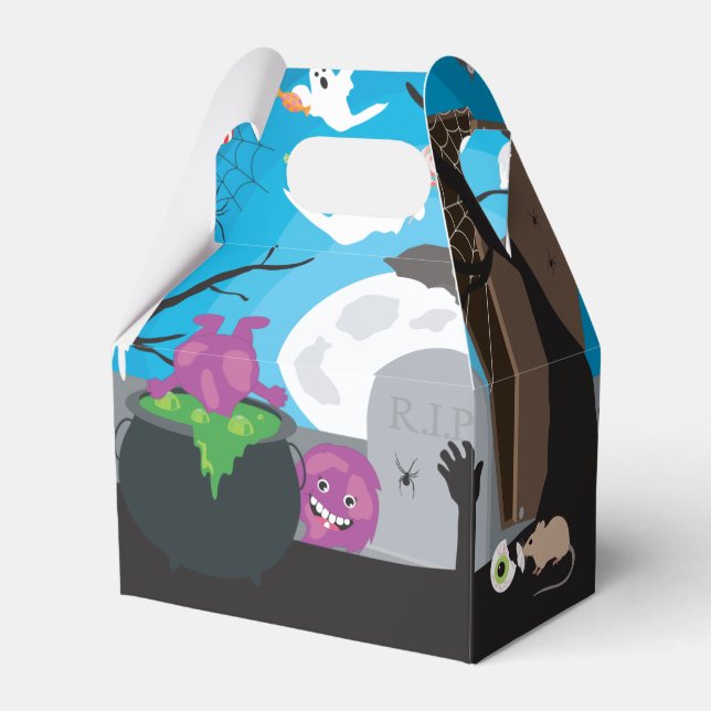 Caixinha De Lembrancinhas Festa de Halloween do Monstro das Crianças (Verso)