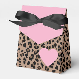 Caixinha De Lembrancinhas Festa de Leopardo e Rosa Claro