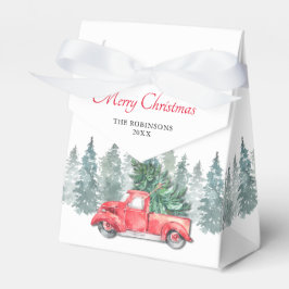 Caixinha De Lembrancinhas Festa de Natal e Férias de Caminhão Vermelho Antig