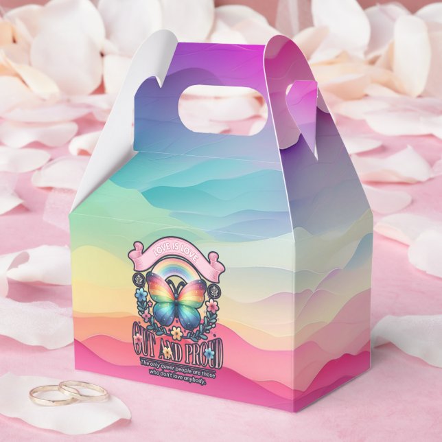 Caixinha De Lembrancinhas Festa de Orgulho gay de Saída e Orgulho (Casamento)