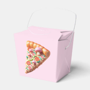 Caixinha De Lembrancinhas Festa de pizza de cogumelos Rosa
