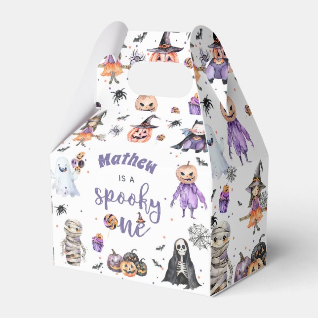 Caixinha De Lembrancinhas Festa de primeiro aniversario do Halloween Ghost (Frente)