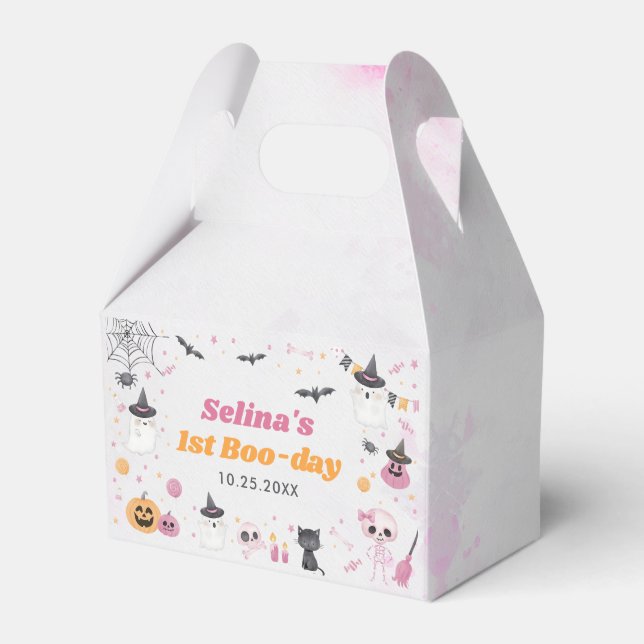 Caixinha De Lembrancinhas Festa de primeiro aniversario do Halloween Ghost (Frente)