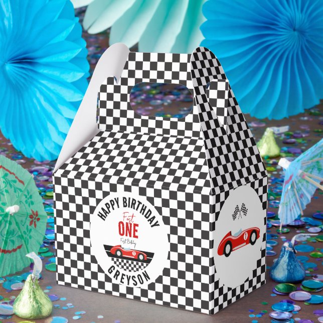 Caixinha De Lembrancinhas Festa de primeiro aniversario Rápido de Um Carro (Festa)