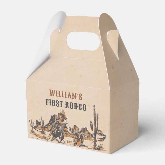 Caixinha De Lembrancinhas Festa de primeiro aniversario Rodeo Ocidental (Frente)