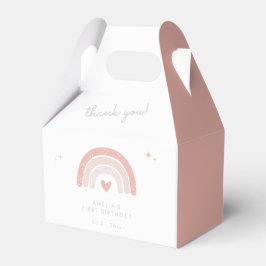 Caixinha De Lembrancinhas Festa de primeiro aniversario Rosa Boho Arco-Íris