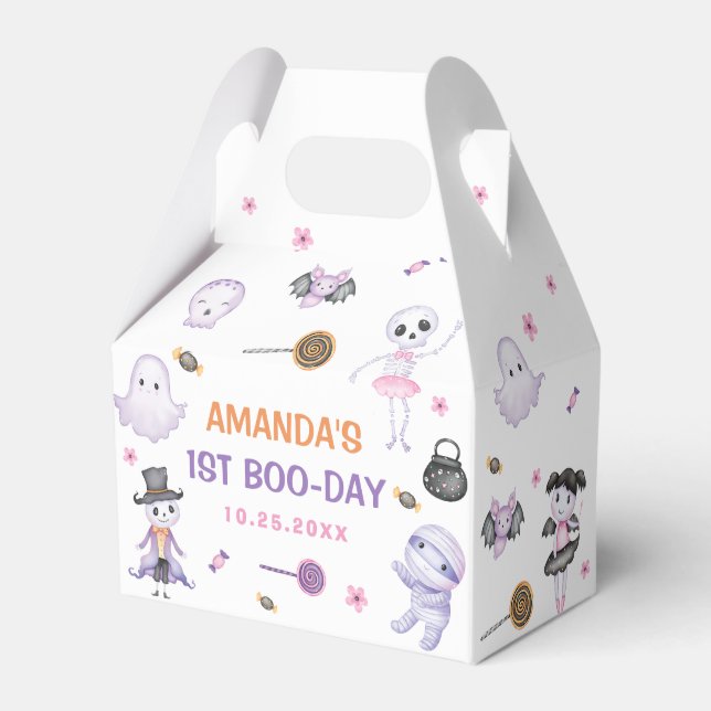Caixinha De Lembrancinhas Festa de primeiro aniversario Spookie Halloween (Frente)