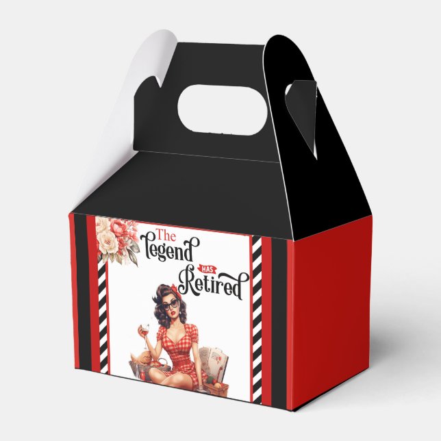 Caixinha De Lembrancinhas Festa de Reforma de Pinagem de Legenda Aposentada (Frente)