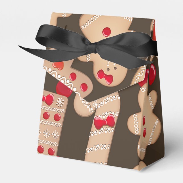 Caixinha De Lembrancinhas Festa de Troca de Cookies Feriados do Gingerpão (Frente)