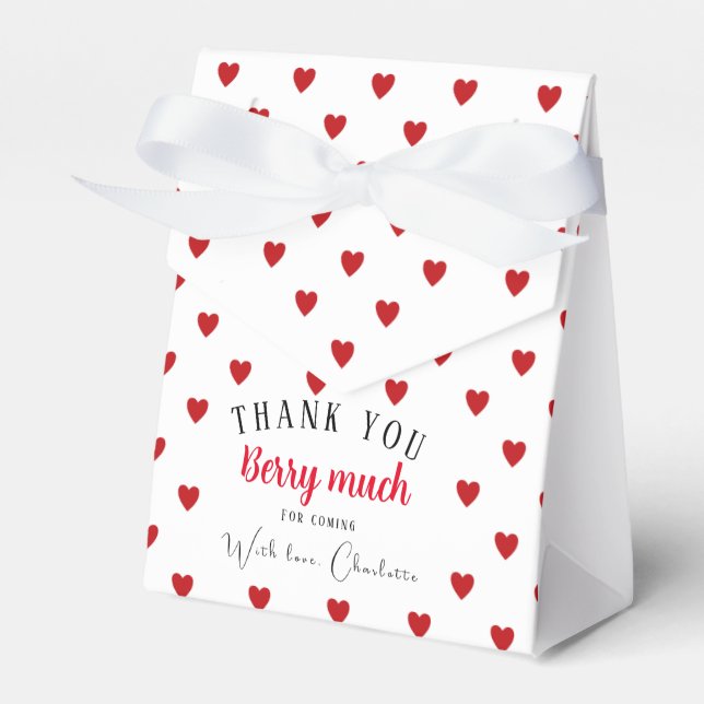 Caixinha De Lembrancinhas Festa de Verão de Morango Obrigado a favor (Frente)