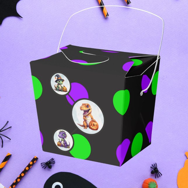 Caixinha De Lembrancinhas Festa Dino-Mash do Dinossaur do Halloween (Halloween Dinosaur Favor Box)