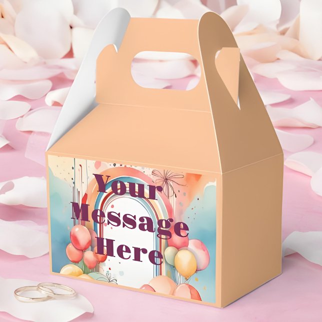 Caixinha De Lembrancinhas Festa do Arco-Íris de Aquarela (Criador carregado)