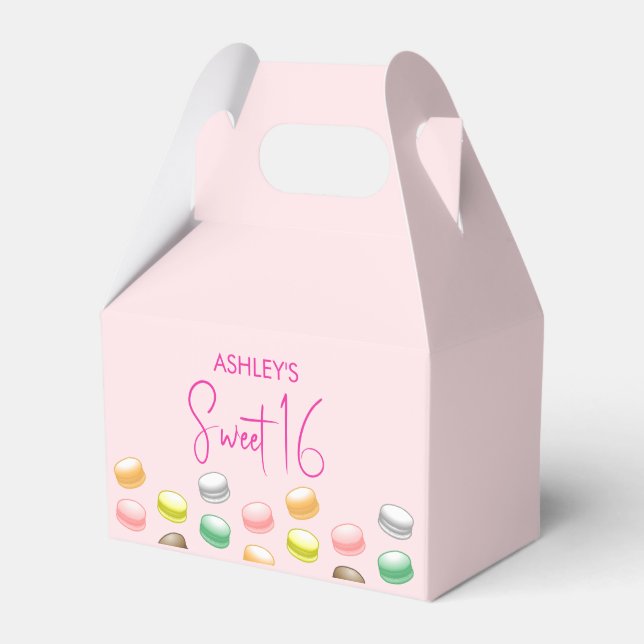 Caixinha De Lembrancinhas Festa Macarons Sweet 16 (Frente)