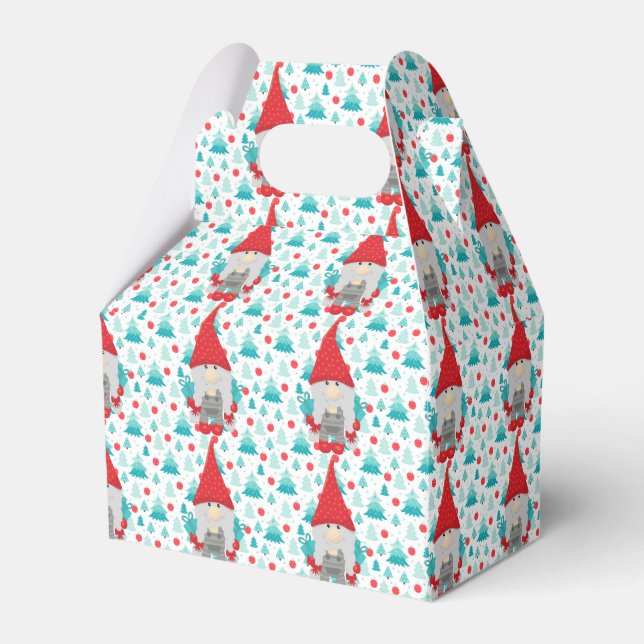 Caixinha De Lembrancinhas Festivo Foliday Gnomo com presentes (Frente)