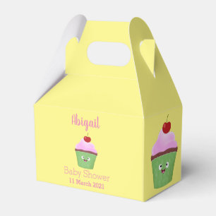 Caixinha De Lembrancinhas Figura de desenho animado de cupcake feliz