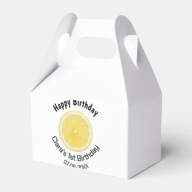 Caixinha De Lembrancinhas Filhos bebês primeiro aniversario lêmon fatia adic (Frente)