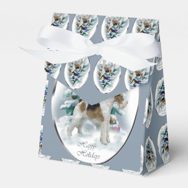 Caixinha De Lembrancinhas Fio Fox Terrier Natal (Frente)