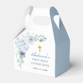 Caixinha De Lembrancinhas First Holy Communion Dusty Blue Floral