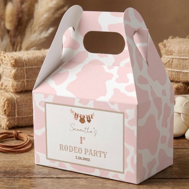 Caixinha De Lembrancinhas First Rodeo Pink Cowgirl Western Birthday (First Rodeo Pink Birthday Gift Box)