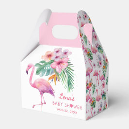 Caixinha De Lembrancinhas Flamingo Chá de fraldas Favor Box - Rosa Tropical