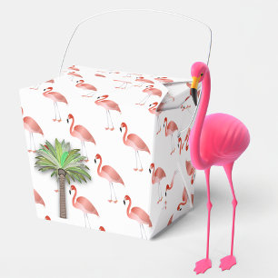 Caixinha De Lembrancinhas Flamingo E Palm Tree