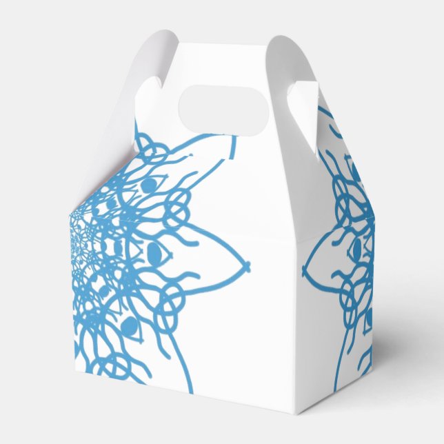 Caixinha De Lembrancinhas Floco de neve azul (Frente)