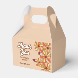 Caixinha De Lembrancinhas Flor de Hippie Groovy 70s retrógrado Obrigado